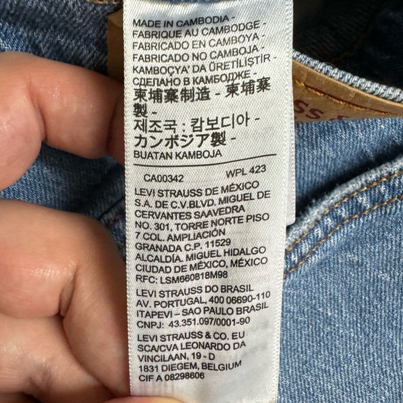 Levi's 501 shorts women 24 cotton blend high rise daisy dukes denim blue - Picture 5 of 10